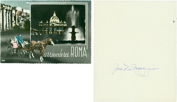 Joe DiMaggio Signed Postcard Collection