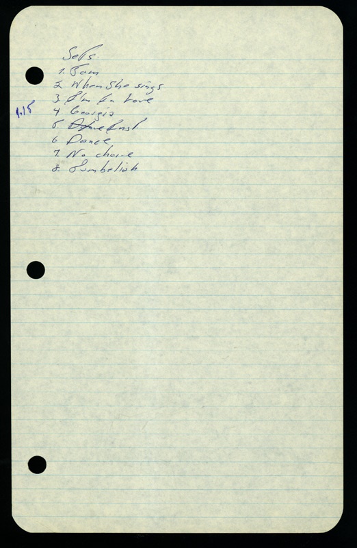 - Springsteen Handwritten Set List