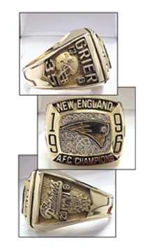 - 1996 New England Patriots Championship Player's Ring