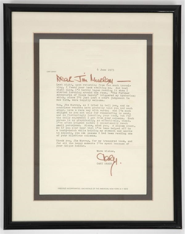 - Cary Grant Signed Letter with Further Adventures of Black Beauty Content