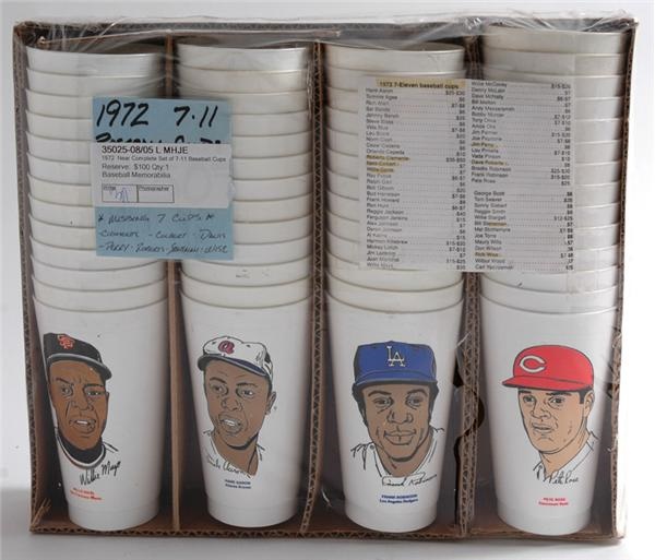 Memorabilia - 1972 Near Complete Set of 7-11 Baseball Cups