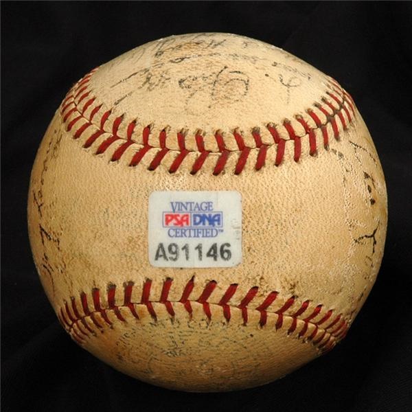1937 N.Y. Yankees Team Signed Baseball w/McCarthy & Gehrig