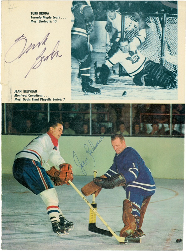 - Signed Hockey Magazine Page Collection w/Richard/Howe/Belliveau