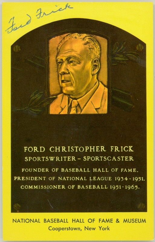 Autographs - Ford Frick HOF Signed Postcard