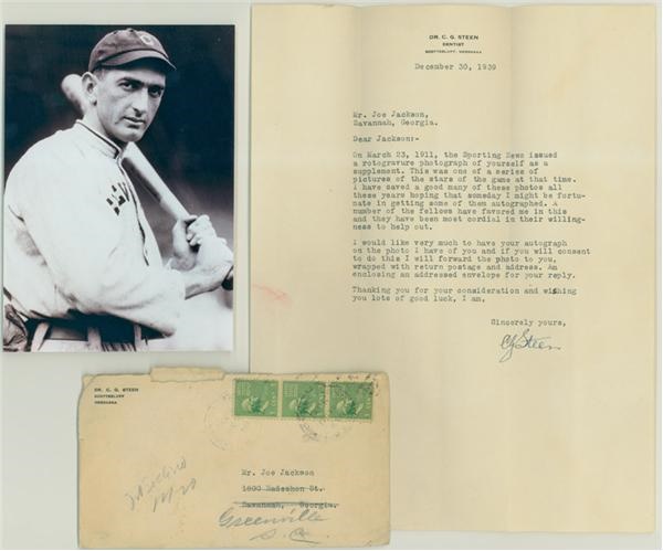 Memorabilia - Shoeless Joe Jackson Fan Mail Letter from 1930's