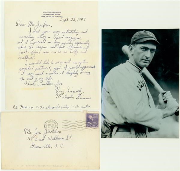 Memorabilia - Shoeless Joe Jackson Fan Mail Letter from The 1940's
