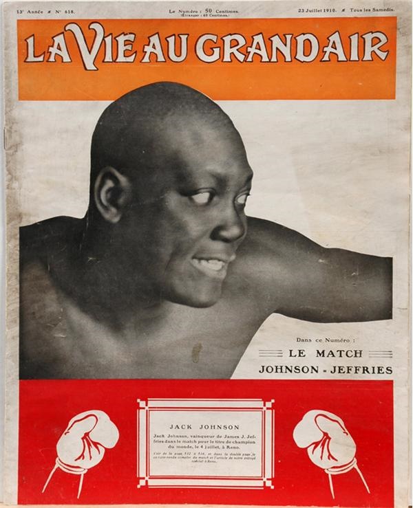 - 1910 Jack Johnson Vs. James Jeffries French Boxing Magazine