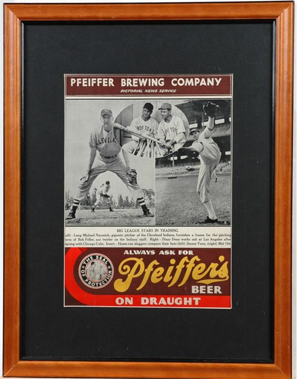 Memorabilia - Pfeiffer Beer Advertising Sign (Framed)