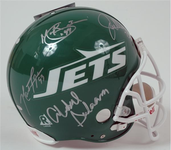 - 1980's New York Jets Sack Exchange Autographed Helmet