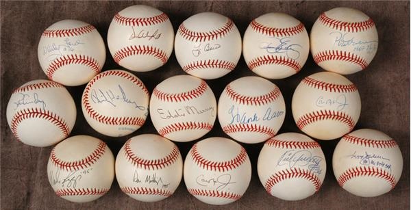- Collection Of Eighteen (18) Single Signed Baseballs w/Aaron, Mattingly, Ripken