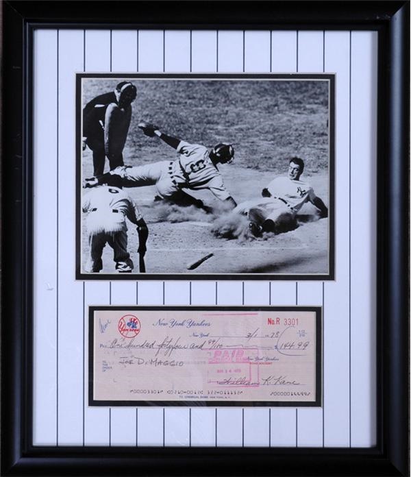 Memorabilia - 1978 Joe DiMaggio New York Yankees Payroll Check