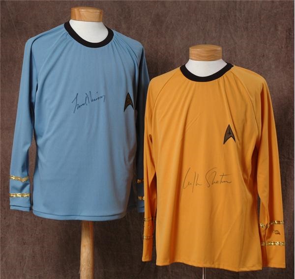 - William Shatner & Leonard Nimoy Signed Star Trek Shirts