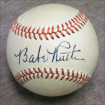 Spectacular Babe Ruth Single Signed Baseball