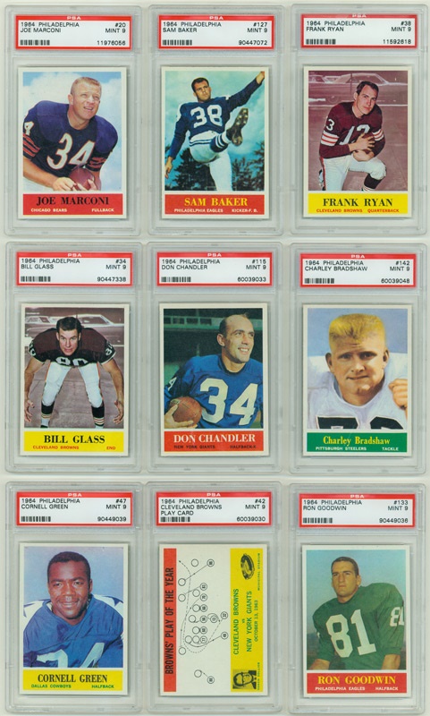 Cards - 1964 Philadelphia Football PSA 9 Collection (9)