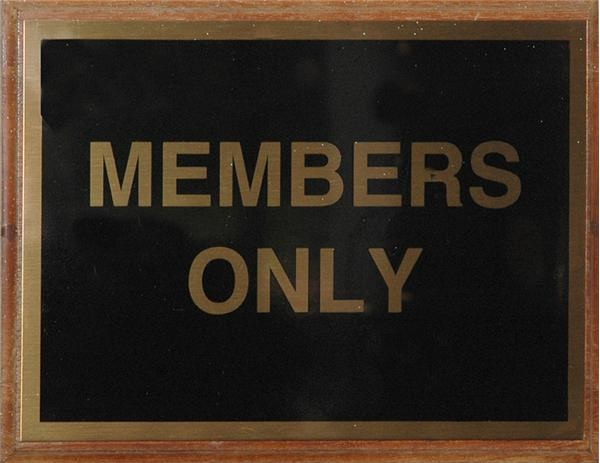 - Stadium Club and Members Only Signs