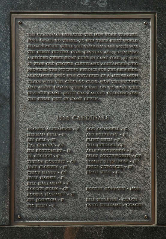 - Cardinals Winning World Series Pennant, Year Marker and Plaque - 1926