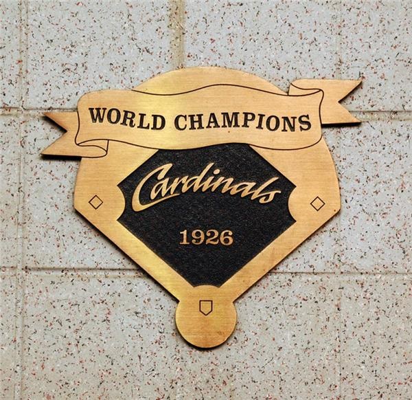 - Cardinals World Champions Brass Plaque 1926