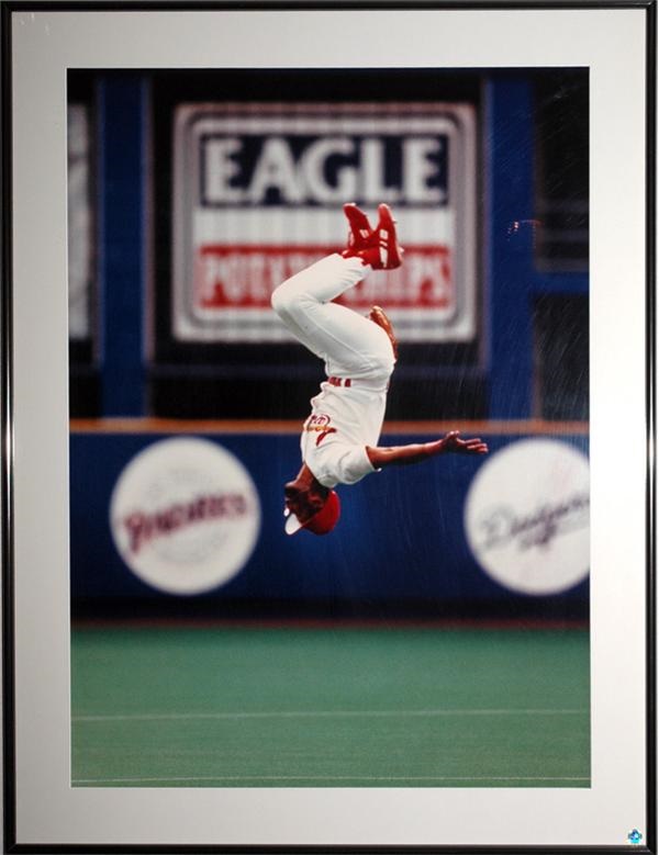 Framed Ozzie Smith Backflip Photo from All Star Suite