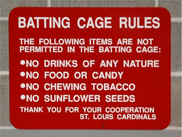 - Batting Cage Rule Sign