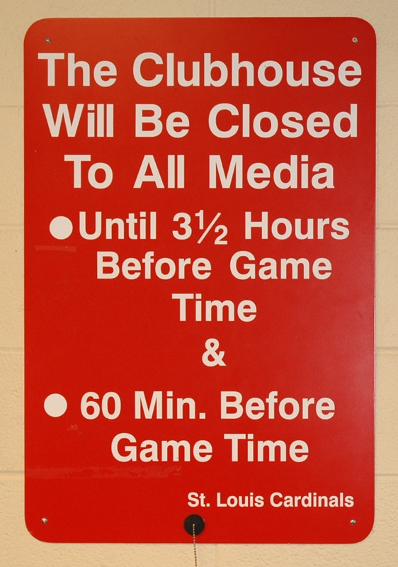 Club house closed media sign