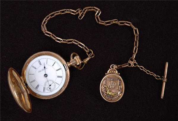 - 1888 St. Louis Browns Champion Pocket Watch with Presentation Fob