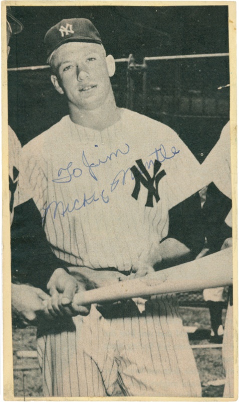- 1955 Mickey Mantle 
Signed Government Postcard