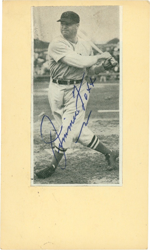 - Jimmie Foxx Signed 
Government Postcard