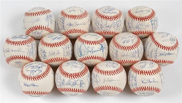 - Near Set of 1994 National League 
Team Signed Baseballs (13)