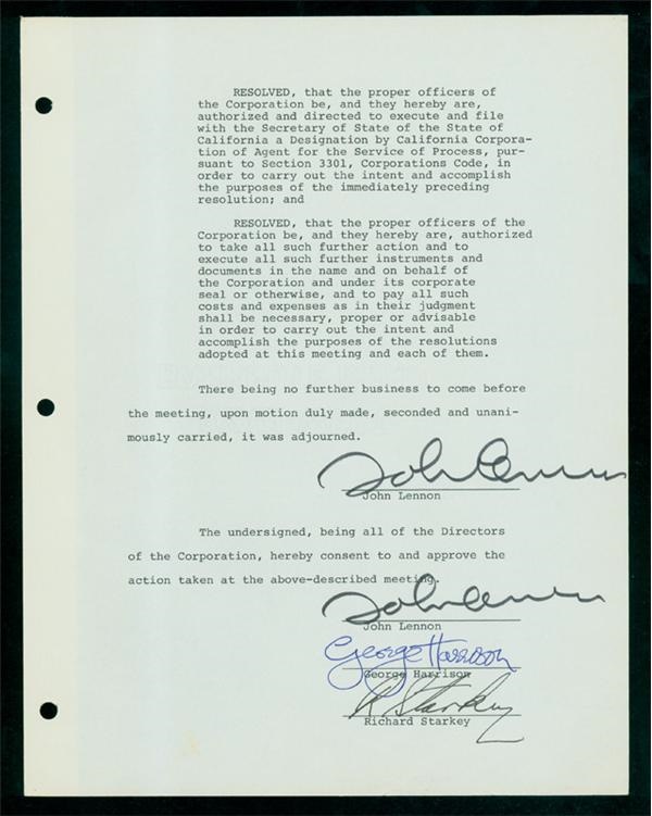 - Beatles Signed Contract