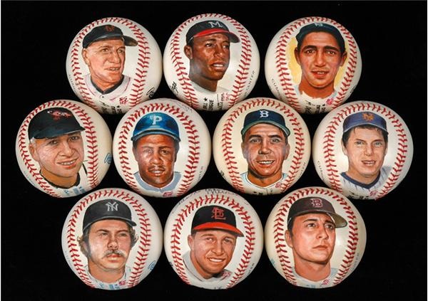 Baseball Autographs - Collection of SingleSigned Hall of Famer Baseballs 
Hand Painted by Erwin Sadler (52)