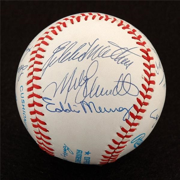 - 500 Home Run Hitters Signed Baseball Signed By 13 Including Mark McGwire and Eddie Murray