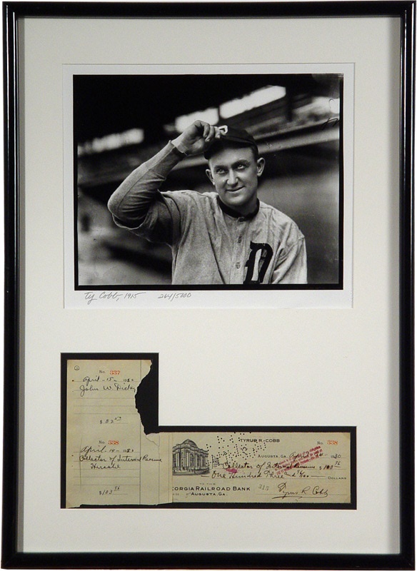 Baseball Autographs - Ty Cobb IRS Check From Charlie Sheen 
Collection