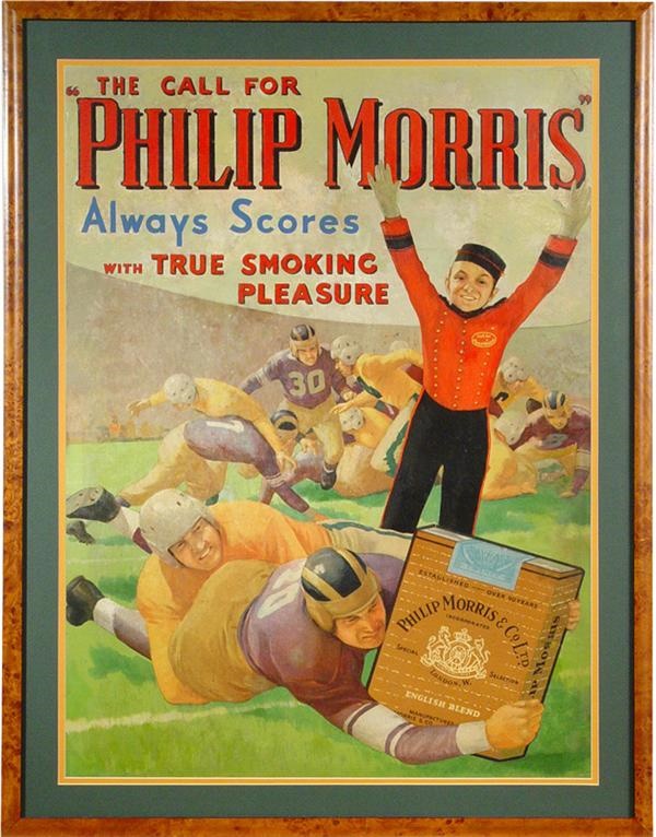 - 1930s Phillip Morris 
Football Advertising Display