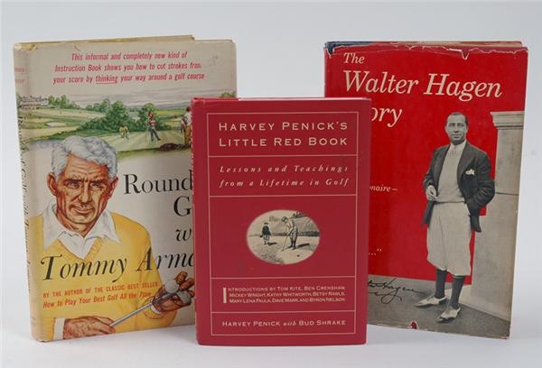 - 3 Signed Golf Books By Tommy Armour, 
Walter Hagen And Harvey Penick