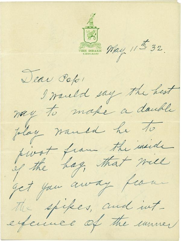 - John McGraw Signed “How to Make a Double Play” Letter