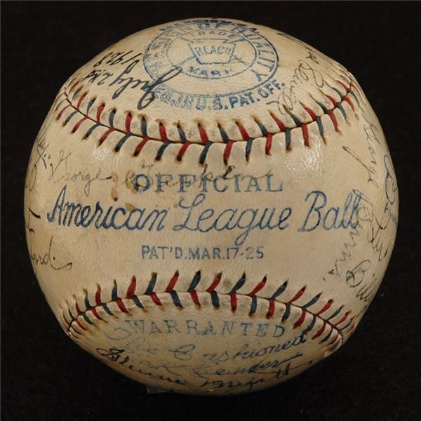 Baseball Autographs - 1928 Cleveland Indians Team Signed Baseball