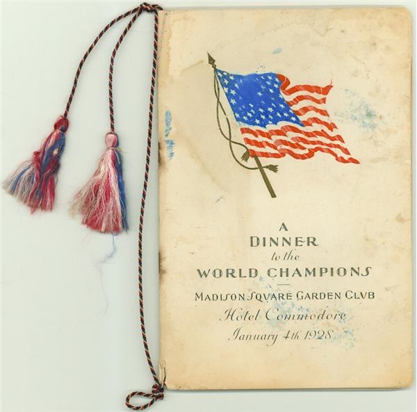 - Babe Ruth & Bobby Jones Signed 1928 World Champions Dinner Program
