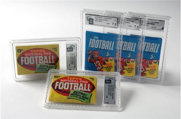 - 1962 & 1968 Topps Football 5 Cent Wax Packs-Graded By GAI