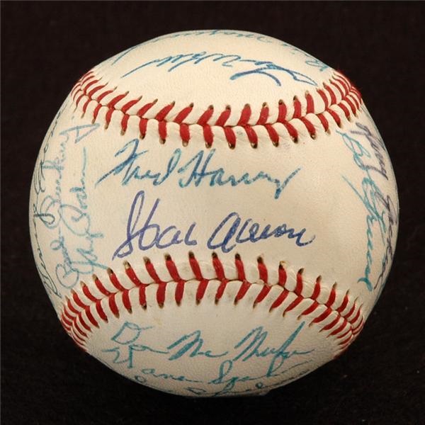 - 1958 National League All Star 
Team Signed Baseball (PSA 8.5)