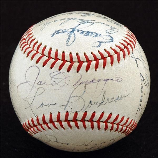 - 1949 American League All-Star Team 
Signed Baseball (PSA 7.5)