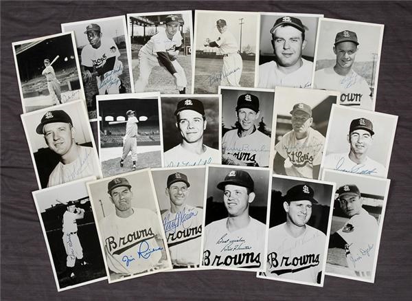 - 1953 St. Louis Browns Signed Postcard Set