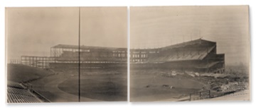 1922 Yankee Stadium Construction Panorama From Osborne Archives (7.5x19")