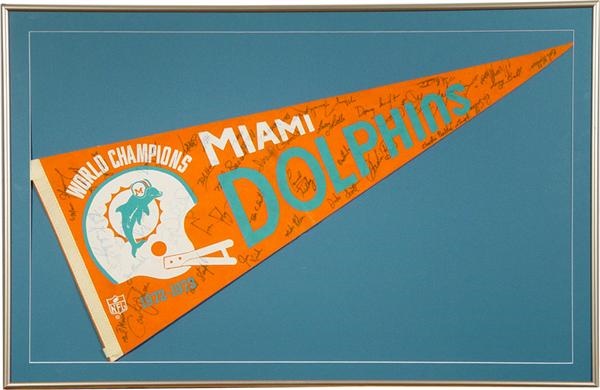 - Group Of Two 1972 Dolphins 
Team Signed Pennants