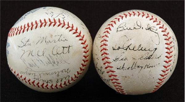 1936 AL And NL All-Star Team Signed Baseballs