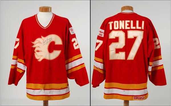 - 1987-88 John Tonelli Game Worn Calgary Flames Jersey