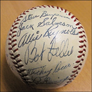 - 1945 Cleveland Indians Team Signed Baseball