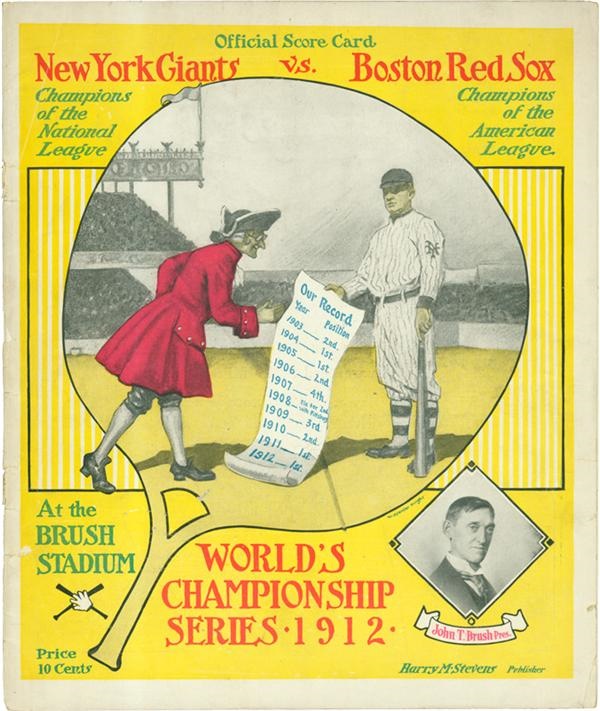 - 1912 Giants Vs. Red Sox World Series Program