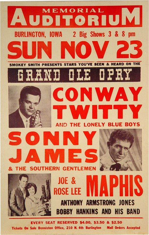 - Concert Poster Conway Twitty And Sonny James
