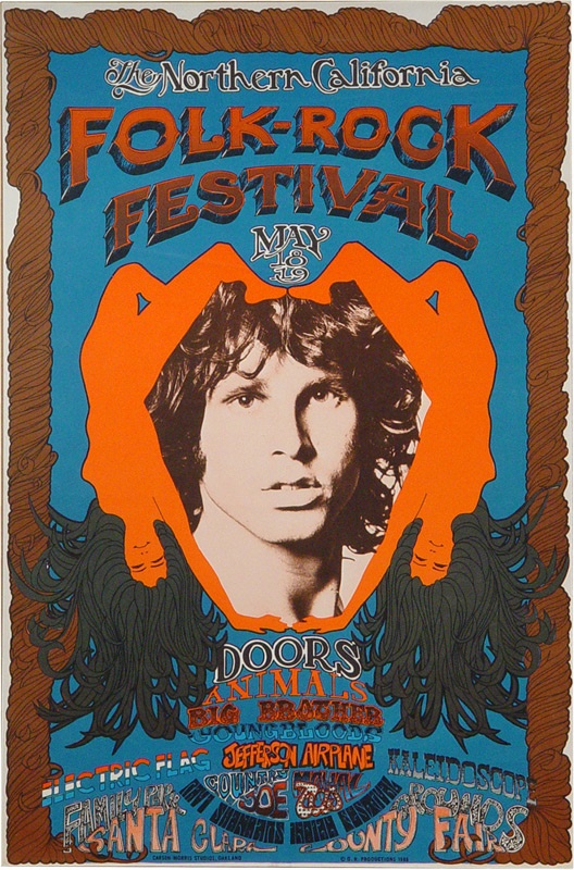 Rock Memorabilia - Jim Morrison Northern California Folk-Rock Festival, The Doors, Animals Etc.