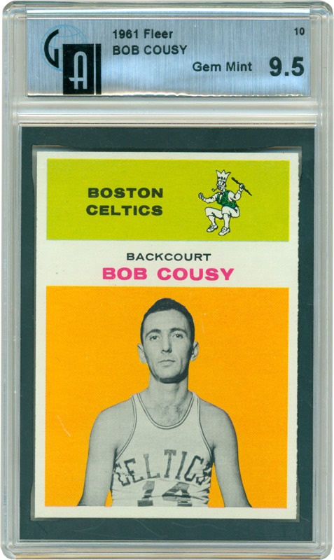 - 1961 Fleer Basketball #10 Bob Cousy GAI 9.5 Gem Mint